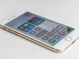 gold iPhone 6s is turned on