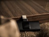 a close up of a usb device on a wooden surface