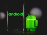 green frog iphone case beside black samsung android smartphone