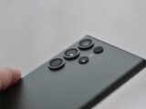 Detailed close-up of smartphone camera lenses, ideal for tech visuals.